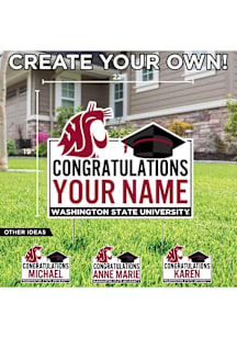 Washington State Cougars Personalized Congratulations Grad Yard Sign - White