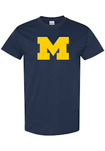 Michigan Wolverines Navy Blue Primary Logo Short Sleeve T Shirt
