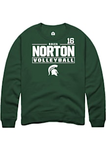 Kalea Norton Michigan State Spartans Mens Green NIL Stacked Box Player Crew