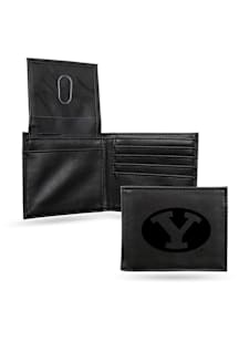 BYU Cougars Embossed Leather Mens Trifold Wallet