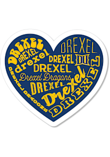 Drexel Dragons 3.5" Heart Rugged Stickers - Blue