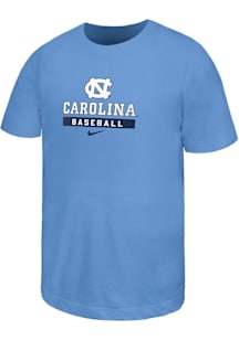 Nike North Carolina Tar Heels Youth Light Blue Baseball Sport Drop Short Sleeve T-Shirt