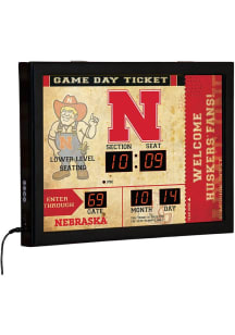 Black Nebraska Cornhuskers Scoreboard Wall Clock