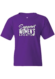 Summit Sportswear K-State Wildcats Youth Purple Support Women's Sports Short Sleeve T-Shirt