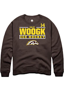 Colby Woogk Western Michigan Broncos Mens Brown NIL Stacked Box Player Crew