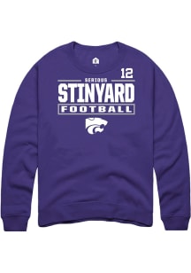 Serious Stinyard Rally Mens Purple K-State Wildcats NIL Stacked Box Player Crew