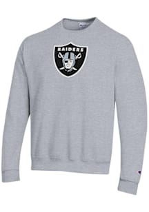 Champion Las Vegas Raiders Mens Grey Powerblend Long Sleeve Crew Sweatshirt