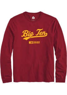 Mens Big Ten Cardinal Rally Script Design Tee