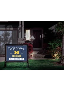 Navy Blue Michigan Wolverines Welcome Yardsy Light Up Yard Sign