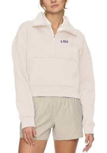 LSU Tigers Womens White Scuba Qtr Zip