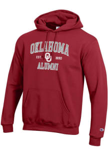 Champion Oklahoma Sooners Mens Crimson Est Alumni Powerblend Long Sleeve Hoodie