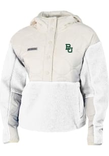 Columbia Baylor Bears Womens White Cloud Point Fleece Light Weight Jacket