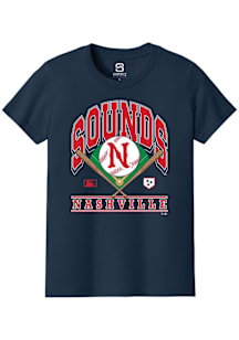 Summit Sportswear Nashville Sounds Youth Navy Blue Homefield Short Sleeve T-Shirt