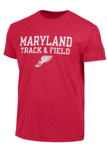 Maryland Terrapins Red Champion Mens Track and Field Short Sleeve Fashion T Shirt