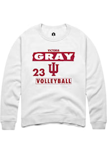 Victoria Gray Indiana Hoosiers Mens White NIL Striped Player Crew