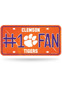 Clemson Tigers Orange #1 Fan Metal Tag Car Accessory License Plate
