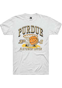 Fletcher Loyer Purdue Boilermakers White NIL Name Number Net Short Sleeve Player T Shirt
