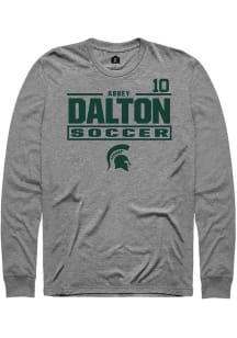 Abbey Dalton Mens Graphite Michigan State Spartans NIL Stacked Box Long Sleeve Player T Shirt