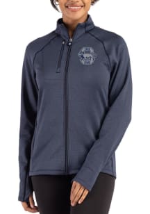 Womens Penn State Nittany Lions Navy Blue Cutter and Buck Vault Peshastin Long Sleeve Full Zip Jac..