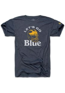 Michigan Wolverines Navy Blue The Mitten State Football Let's Go Blue Short Sleeve Fashion T Shirt