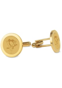 Pittsburgh Penguins Gold Mens Cufflinks