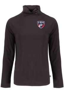 Cutter and Buck FC Dallas Womens Black Coastline Eco Funnel Neck Crew Sweatshirt