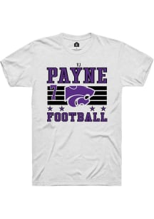VJ Payne White K-State Wildcats NIL Striped Short Sleeve T Shirt
