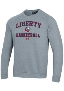 Under Armour Liberty Flames Mens Grey Basketball Rival Long Sleeve Crew Sweatshirt