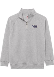 Mens Grey Pitt Panthers Essentials Embroidery Qtr Zip Pullover