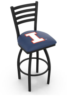 Black Illinois Fighting Illini High Back Swivel Pub Stool