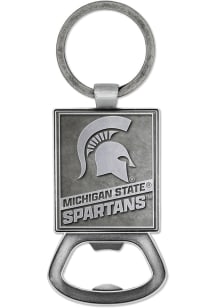Grey Michigan State Spartans Double Sided Pewter Bottle Opener Keychain