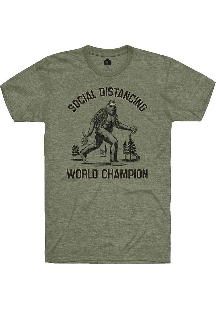 Rally Military Green Social Distancing World Champ Short Sleeve T Shirt