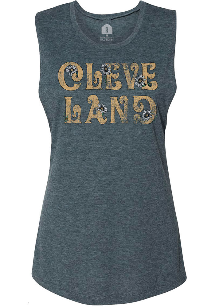 Cleveland Women's Navy Hippie Floral Muscle Tank Top