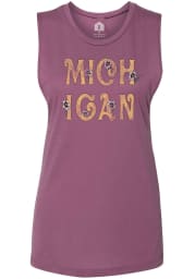 Michigan Women's Shirza Hippie Floral Muscle Tank Top