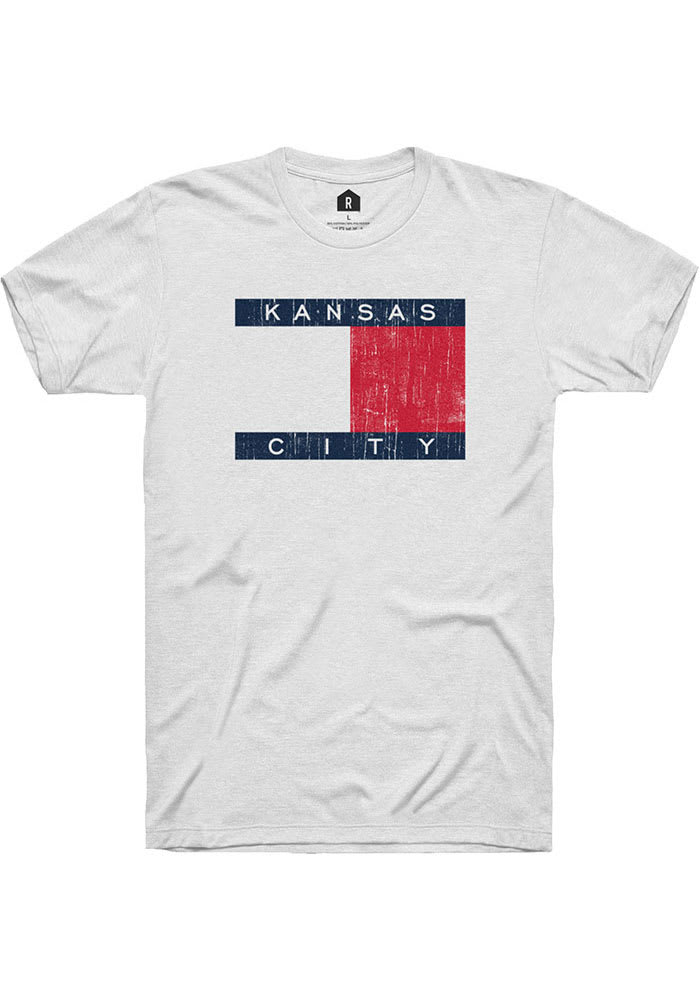 Kansas City Women's Flag Wordmark Unisex Short Sleeve T-Shirt - White