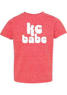 Kansas City Toddler Girls Red Mélange Babe Short Sleeve T-Shirt