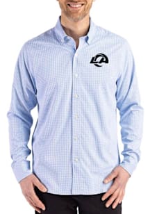 Cutter and Buck Los Angeles Rams Mens Light Blue Mono Skyline Long Sleeve Dress Shirt
