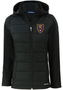 Cutter and Buck Real Salt Lake Womens Black Evoke Hood Heavy Weight Jacket