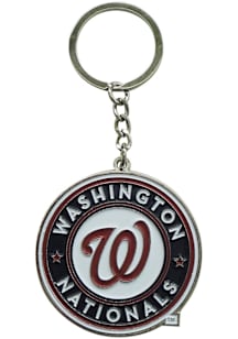 Washington Nationals 3MM Silver Keychain - Red