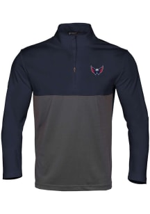 Levelwear Washington Capitals Mens Navy Blue Pursue Embroidered 3D Patch Short Sleeve Qtr Zip