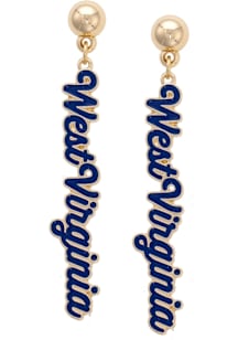 West Virginia Mountaineers Enamel Script Womens Earrings