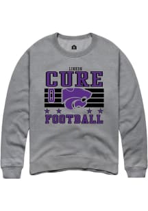 Linkon Cure Rally Mens Grey K-State Wildcats NIL Striped Player Crew