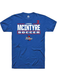 Lauren McIntyre Rally Mens Blue Tulsa Golden Hurricane NIL Stacked Box Player T Shirt