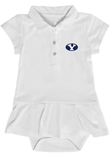 BYU Cougars Baby Girls White Caroline Short Sleeve Dress