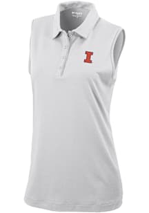 Columbia Illinois Fighting Illini Womens White Heat Seal Tend the Ball Tank Top