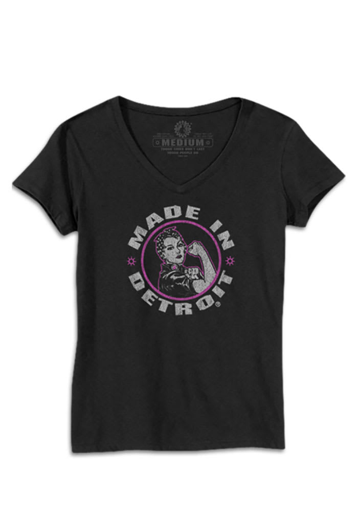 Made In Detroit Womens Black Made In Short Sleeve T Shirt