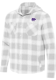 Mens K-State Wildcats Grey Antigua Arranged Light Weight Jacket