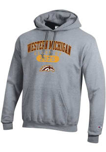 Mens Western Michigan Broncos Grey Champion Arch Pill Class of 2025 Powerblend Hooded Sweatshirt