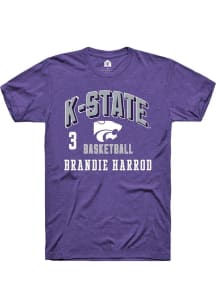Brandie Harrod Rally Mens Purple K-State Wildcats NIL Arch Logo Player T Shirt