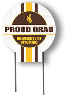 Wyoming Cowboys KH Sports Fan 20x20 Circle Yard Sign with Stakes Proud Grad Yard Sign - White